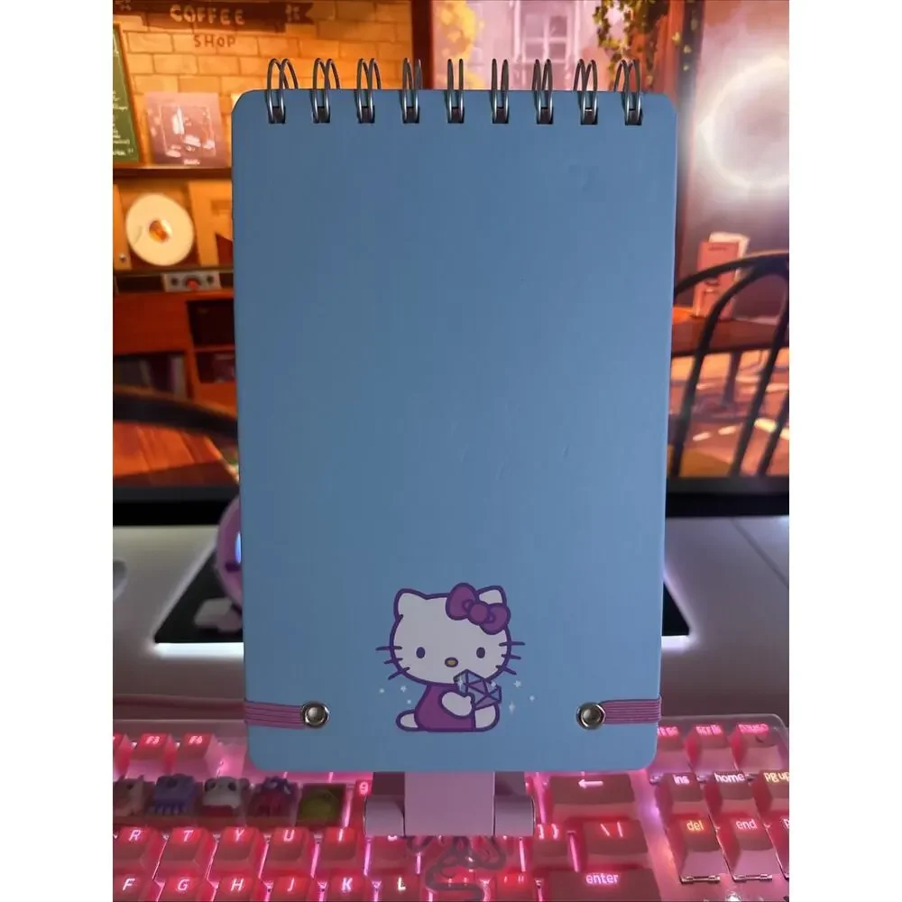 Hello Kitty Spiral Notebook HK Bejeweled Metallic Top Blue Elastic 2024 Sanrio